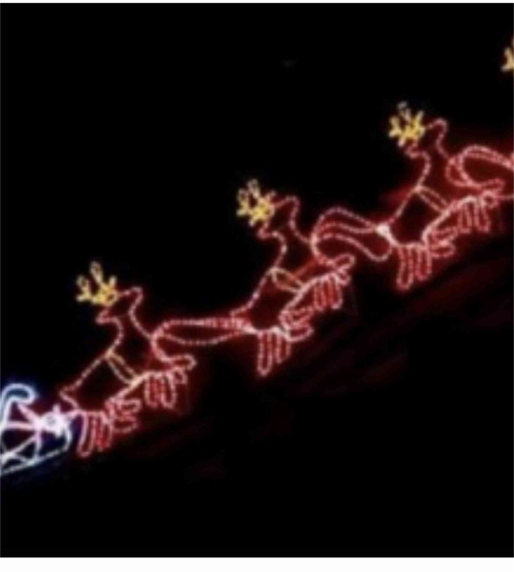 2D Effect Santa on Sleigh